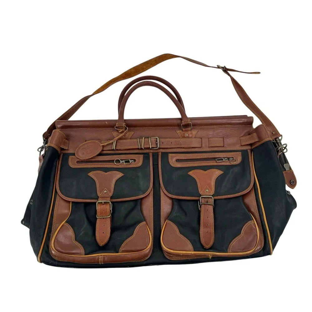 Charm Collection Large‎ Leather Suitcase Tote Bag Shoulder Straps  (26